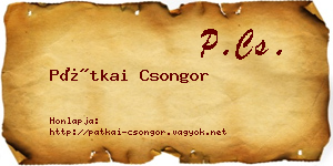 Pátkai Csongor névjegykártya